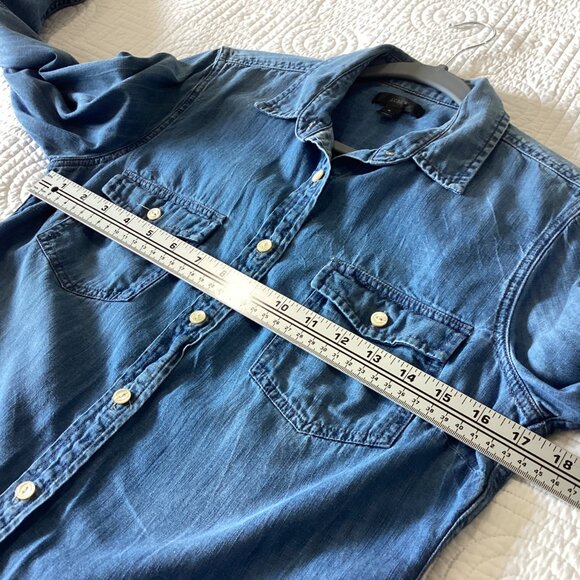J.Crew Western chambray shirt Women Size 4 - Picture 6 of 8
